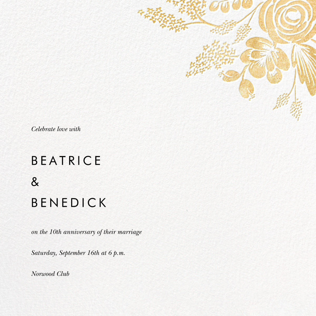 Heather and Lace (Save the Date) - Gold - Rifle Paper Co.