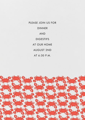 Crab Pattern - BBQ Invitation by Linda and Harriett