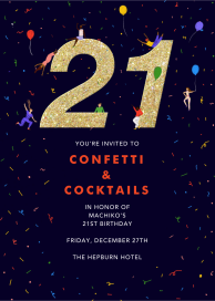 Glitter Groove - Invitación para un 21.º cumpleaños, de Carolyn Suzuki Studio