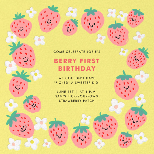 Berry Baby - First Birthday Invitation by Hello!Lucky
