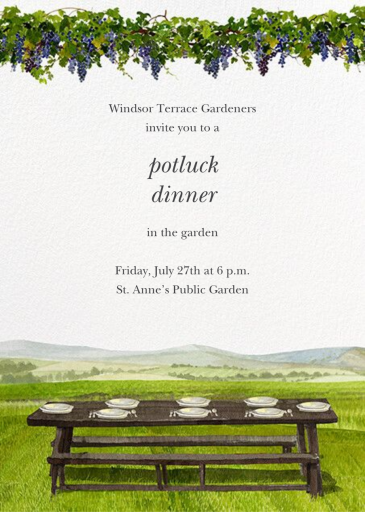 Vineyard Table - Get-Together Invitation by Felix Doolittle