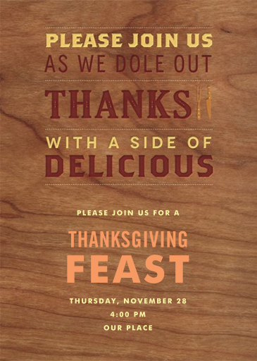 A Side of Delicious - Thanksgiving Invitation by Crate & Barrel