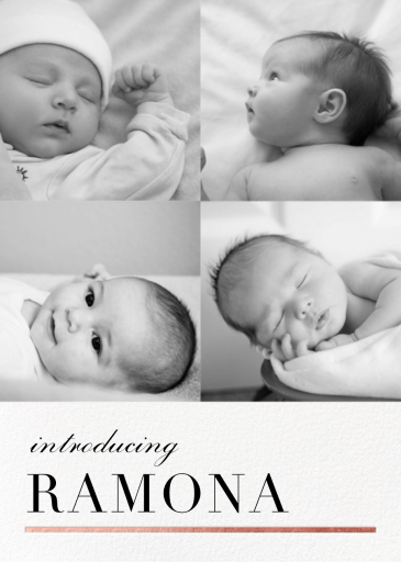 3/4 Portrait (Photo) - Baby Announcement by Paperless Post