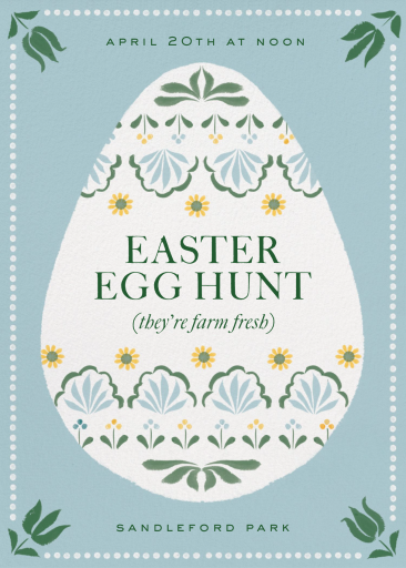 Decorated Easter Egg - Party Invitation by Martha Stewart