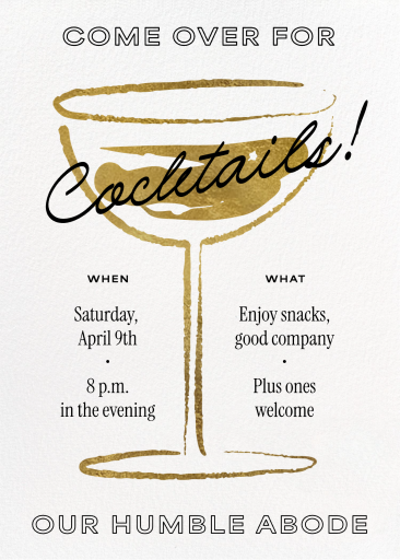Impresión de cóctel - Invitación a una fiesta de cóctel de Paperless Post