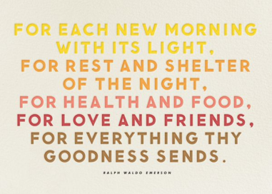 Emerson Quote - Thanksgiving Card by The Indigo Bunting