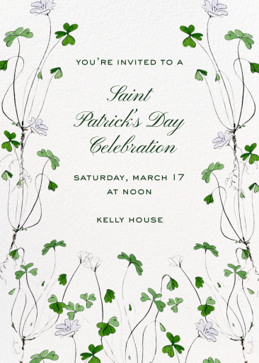 Watercolor Shamrock Invitation