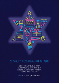 Bar Neon - Bar & Bat Mitzvah Invitation by Paperless Post