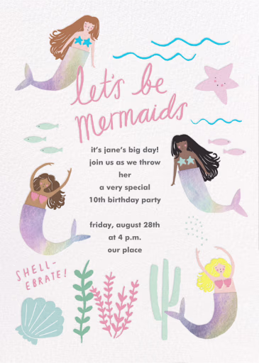 Mermaids in Waiting - Birthday Invitation by Meri Meri