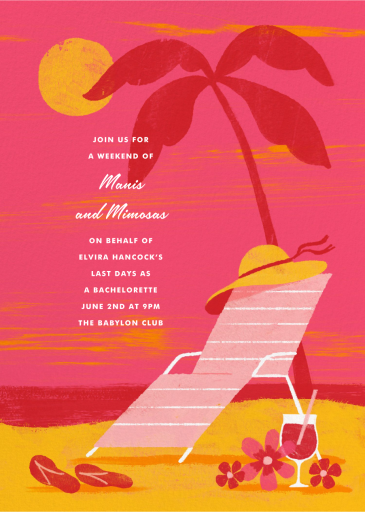 Pink Sunset - Bachelorette Party Invitation by Paperless Post
