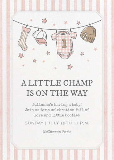 Sports Baby Clothes Invitation
