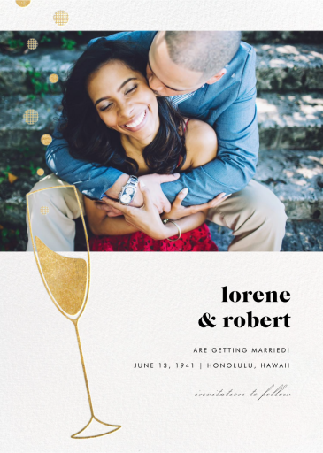 Champagne Flute (Photo) - Save the Date by Paperless Post