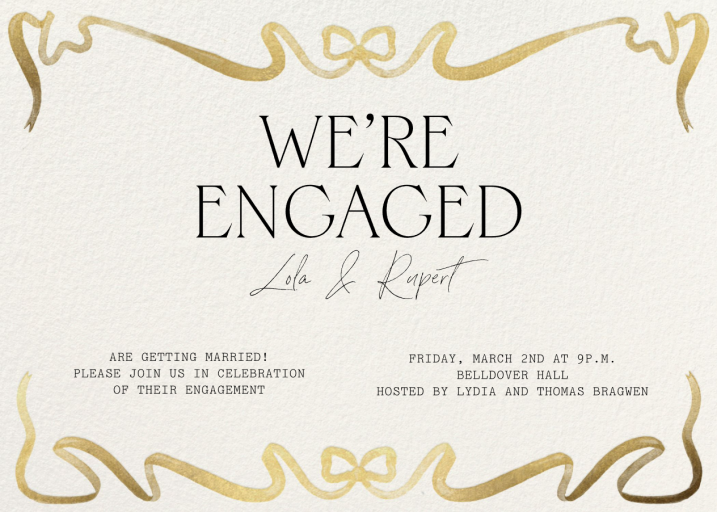 Dancing Ribbon - Engagement Party Invitation by Paperless Post