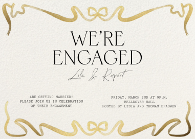 Dancing Ribbon - Engagement Party Invitation by Paperless Post