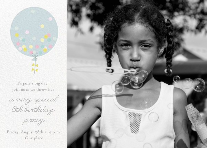 Confetti Balloon - Birthday Invitation by Little Cube