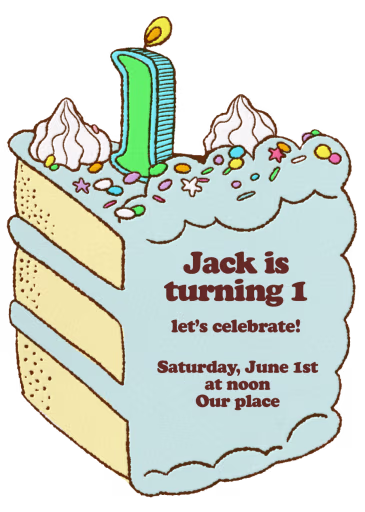 Birthday Cake Slice - Birthday Invitation by Hello!Lucky