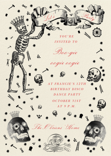 Skulls and Crowns - Birthday Invitation by Bernard Maisner