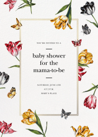 Striped Tulips - Baby Shower Invitation by Oscar de la Renta