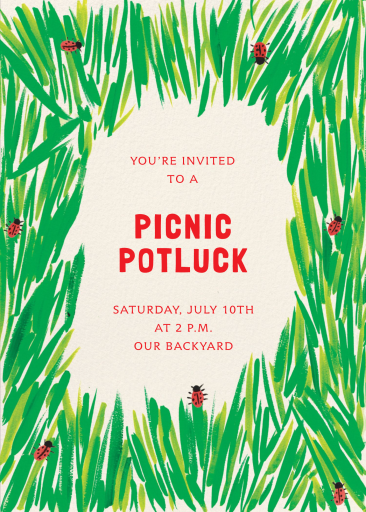 In the Grass - Picnic Invitation by Mr. Boddington's Studio