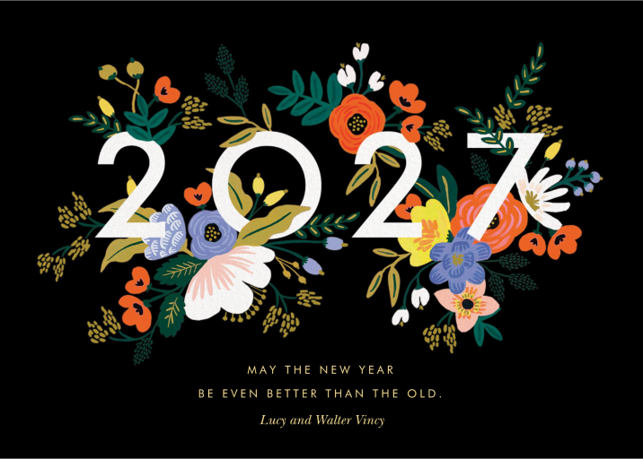 Floral 2027 New Year Card