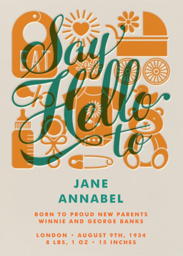 Say Hello to... Baby Gear - Birth Announcement by Paperless Post