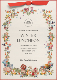 Floral Gift Tag - Holiday Party Invitation by Stephanie Fishwick