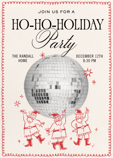 Disco Santa Holiday Invitation