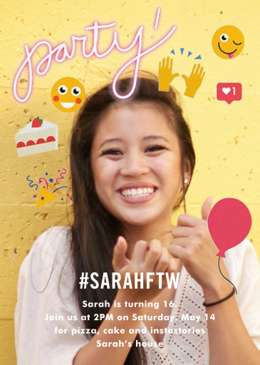 Instabirthday - Sweet 16 Invitation by Cheree Berry Paper & Design