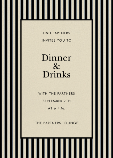 Black Striped Modern Invitation