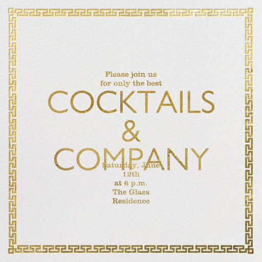 Greek Key (Metallic) - Party Invitation by Jonathan Adler