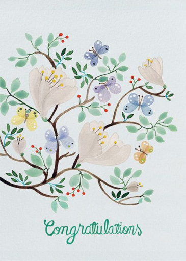 Butterfly Branches (Anna Emilia Laitinen) - Business Greeting Card by Red Cap Cards