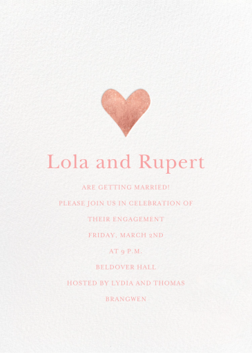Foil Heart - Engagement Party Invitation by Sugar Paper