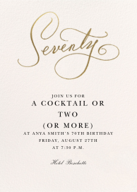 Milestone Manuscript - 70th Birthday Invitation by Stephanie Fishwick