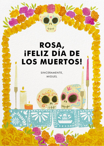 Smiling Skulls - Día de los Muertos Card by Paperless Post