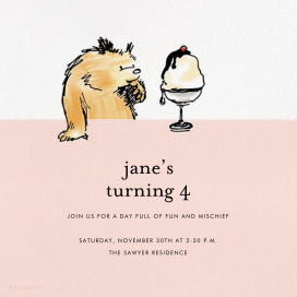Sundae Finest - Birthday Invitation by Paddington Bear