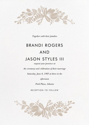 Floral Silhouette (Portrait Photo Invitation) by Rifle Paper Co. - Back