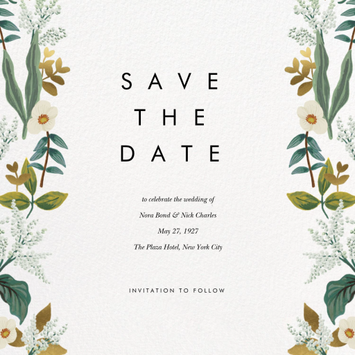 Meadow Garland (Square) - Save the Date by Rifle Paper Co.