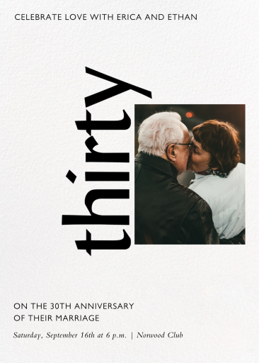 Thirty Photo Anniversary Invitation