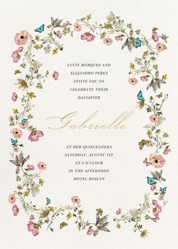 Blue Butterflies - Quinceañera Invitation by  Monique Lhuillier