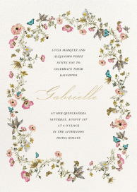 Blue Butterflies - Quinceañera Invitation by  Monique Lhuillier