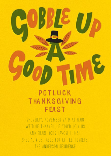Gobble Up A Good Time - Thanksgiving Invitation by Crate & Barrel