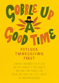 Gobble Up A Good Time - Thanksgiving Invitation by Crate & Barrel