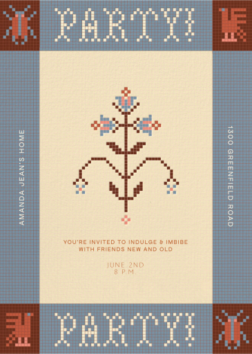 Threaded Meadow Party - Invitation by Rubinski Works