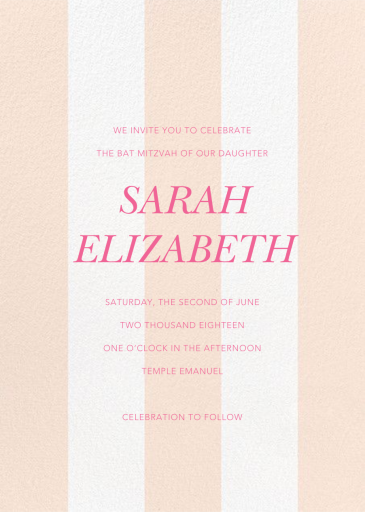 Bengal Stripe - Bar & Bat Mitzvah Invitation by Sugar Paper