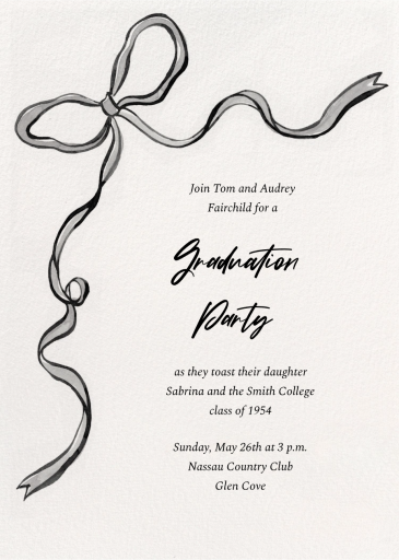 Black Bow - Graduation Party Invitation by Paperless Post