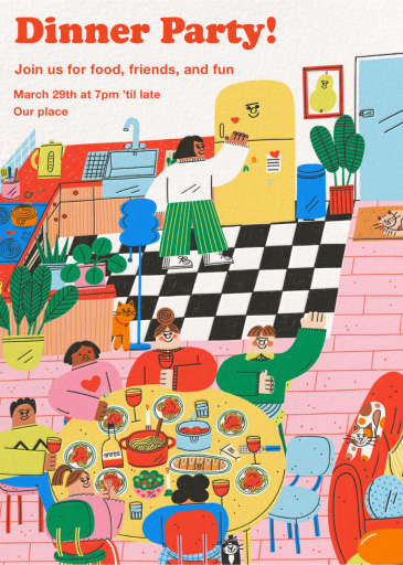 Full House Party - Party Invitation by Tess Smith-Roberts