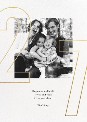 Photo Gold Number Year Card