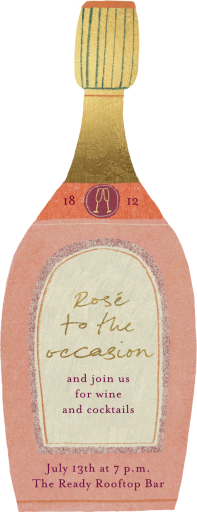 Champagne Bottle Cutout - Cocktail Party Invitation by Maisy Summer