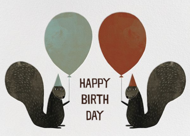 Party Squirrels (Jon Klassen) - Birthday Card by Red Cap Cards