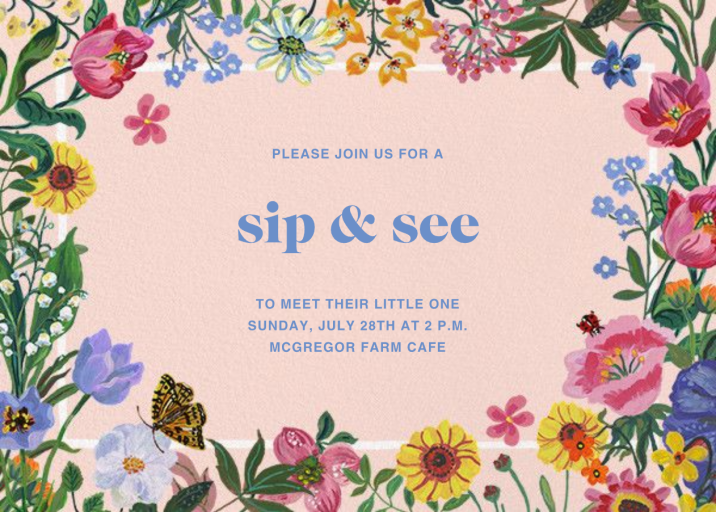 Precieuse - Sip and See Invitation by Nathalie Lété - Back